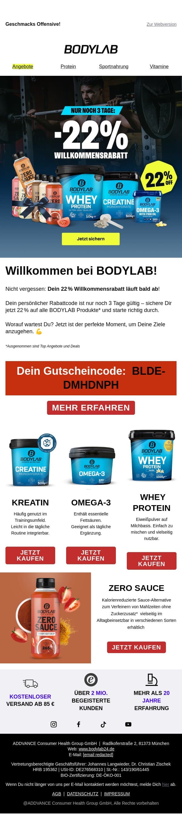 Hast Du Deinen Gutschein schon genutzt? π email from Bodylab24 screenshot