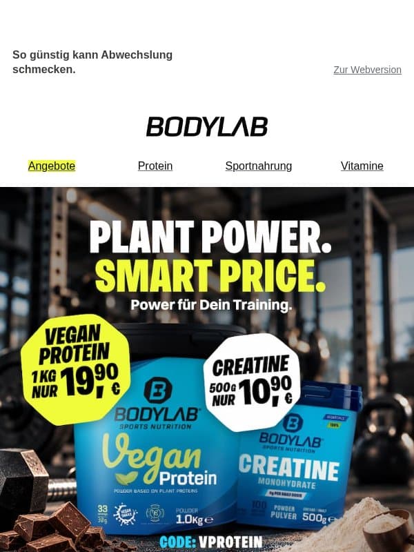 Runter von der Couch! Protein für 19,90 € 🔥 email from Bodylab24