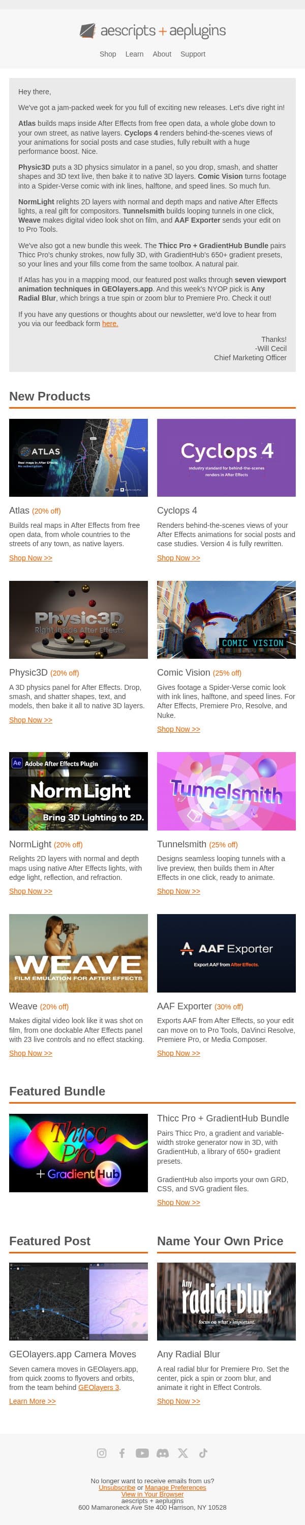 π₯ Atlas, Cyclops 4, Physic3D, & More! email from Bodymovin screenshot