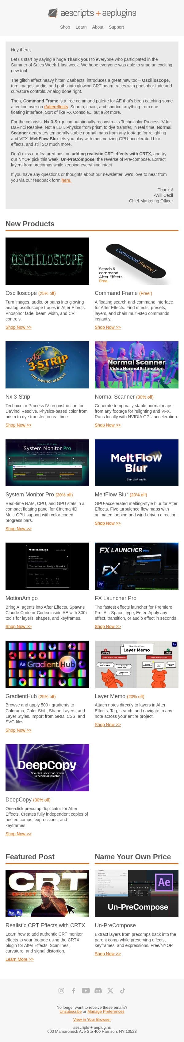 💥 Oscilloscope, Command Frame, Nx 3-Strip, & More! email from Bodymovin screenshot