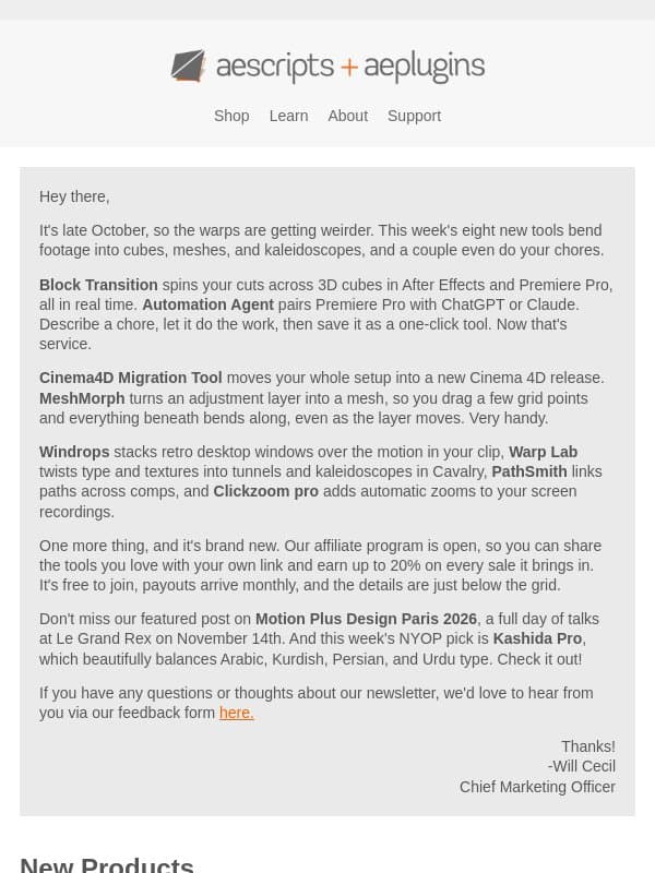 π₯ Block Transition, Automation Agent, Cinema4D Migration Tool, & More! email from Bodymovin