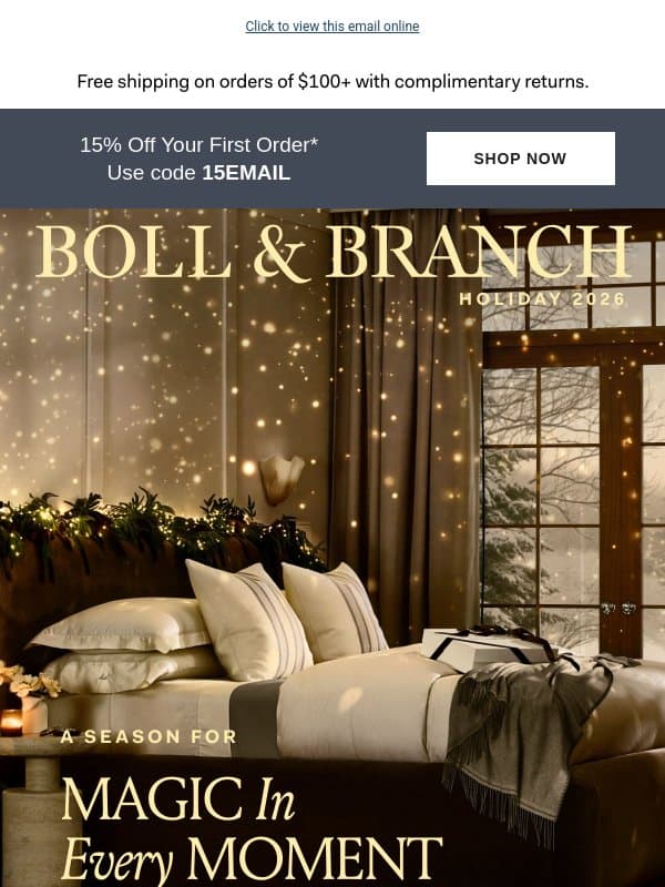 This is the feeling you wait all year for email from Boll & Branch