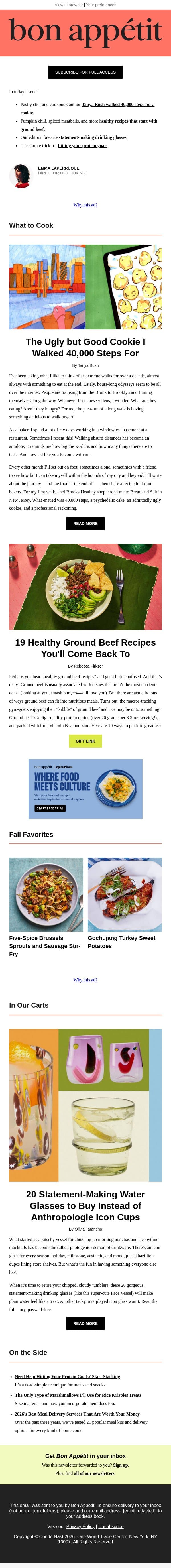 The ugly but good cookie I walked 40,000 steps for email from Bon Appétit screenshot