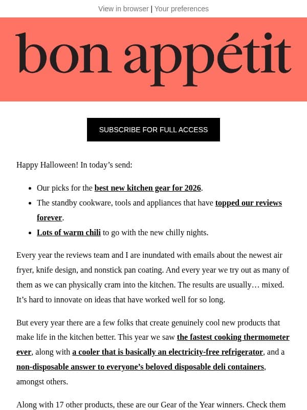 The absolute best kitchen gear, according to BA editors email from Bon Appétit
