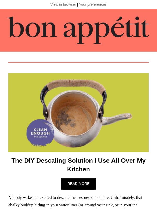 A DIY descaling solution you can use everywhere email from Bon Appétit