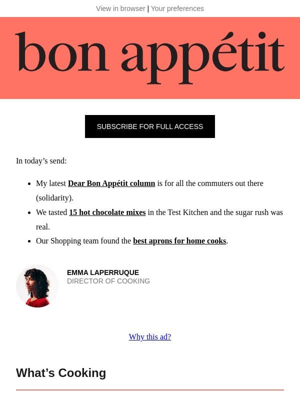 We found the best hot chocolate mix email from Bon Appétit