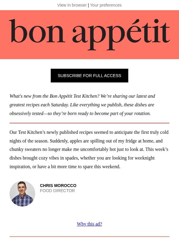 Easy salmon teriyaki email from Bon Appétit