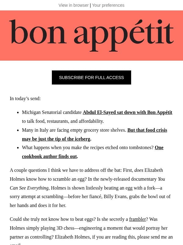 Abdul El-Sayed on shawarma law email from Bon Appétit