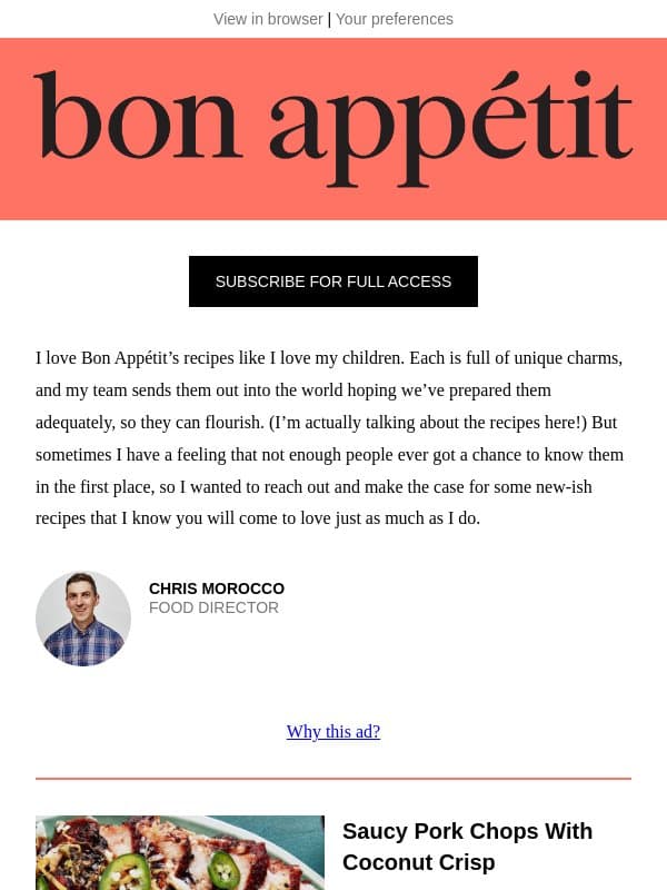 Creamy miso mushroom pasta email from Bon Appétit