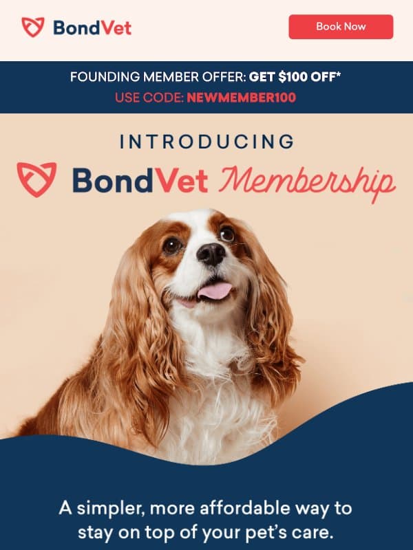 Introducing Bond Vet Membership email from Bond Vet