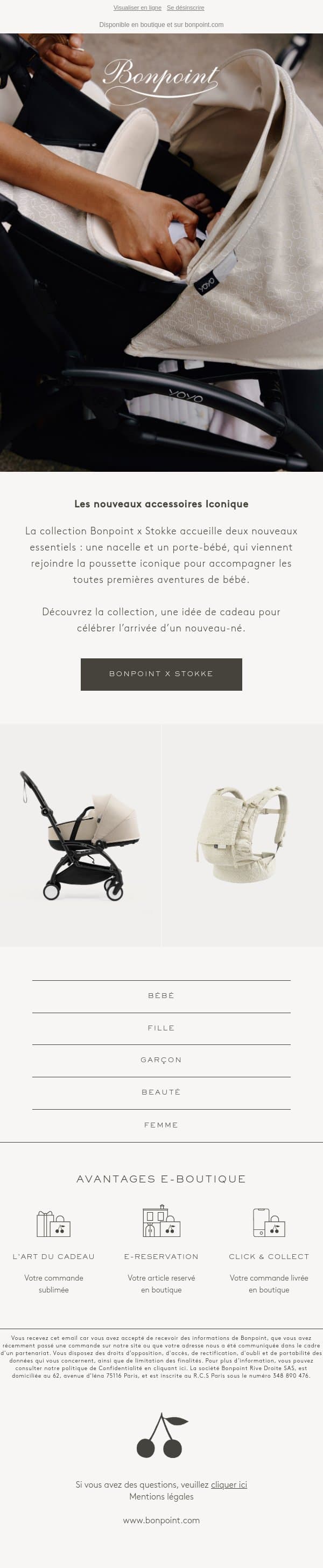Bonpoint x Stokke 🍒 email from Bonpoint screenshot