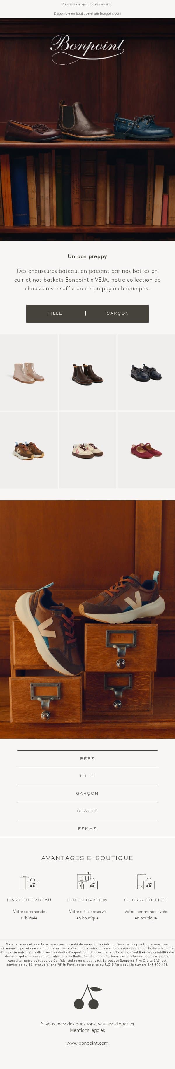 Spécial chaussures 🍒 email from Bonpoint screenshot
