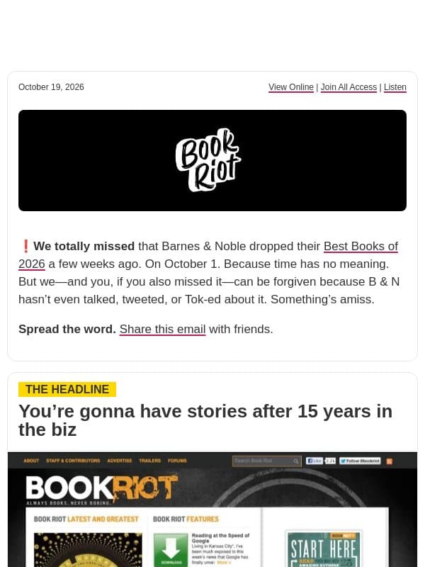 📚 We have some stories email from Book Riot