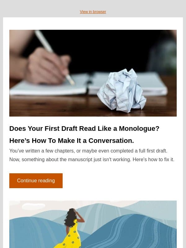 Does your first draft read like a monologue? email from BookBaby