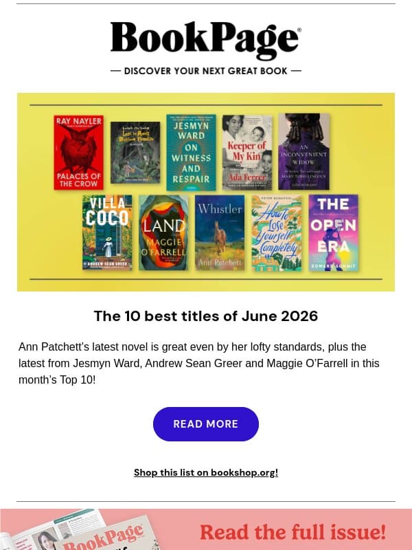 Don't miss out on June's 10 top books for your TBR email from BookPage