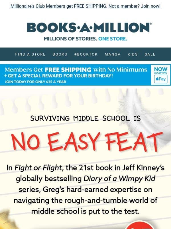 New Wimpy Kid is Here 🥊 email from Books-A-Million