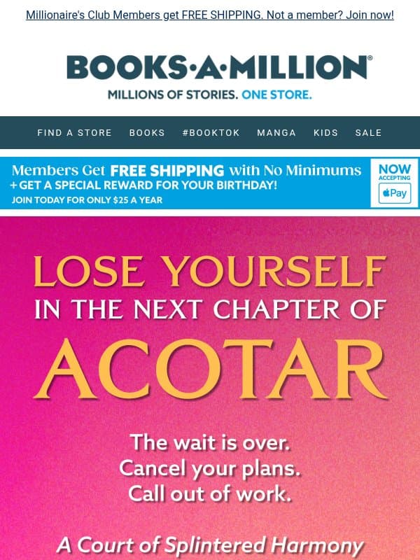 Sarah J. Maas returns with A Court of Splintered Harmony email from Books-A-Million