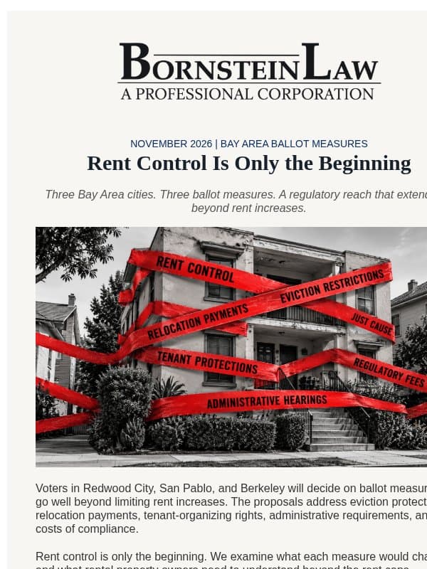 Landlording rules are changing. Again. email from Bornstein Law