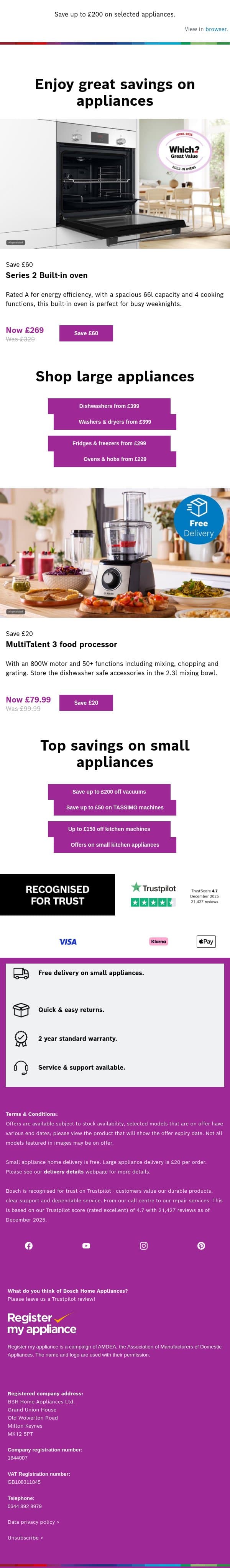 Your next home upgrade awaits email from Bosch UK screenshot