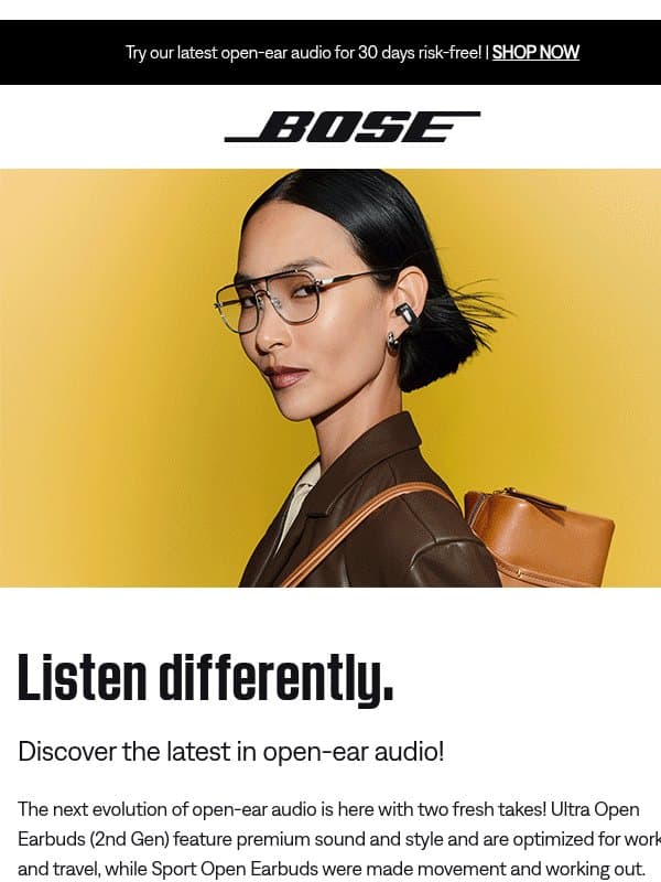Two new takes on open-ear audio! email from Bose