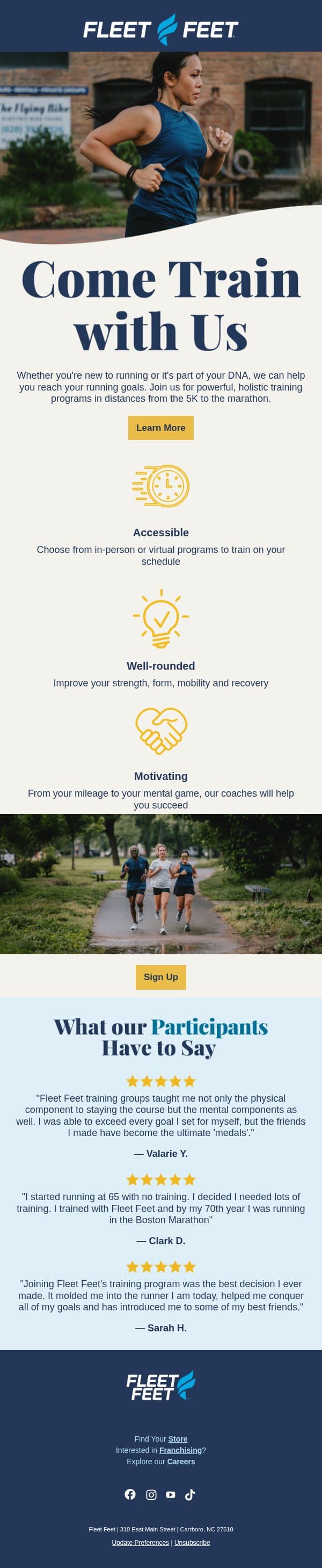 Ready to start running? email from Boulder Running Company screenshot