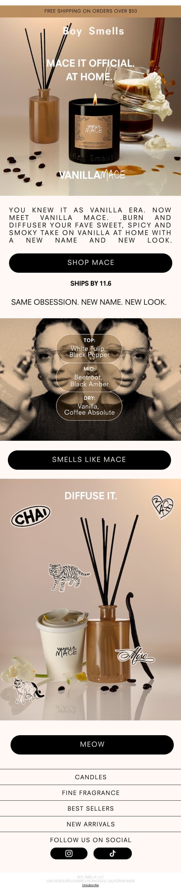Same Obsession. New Name email from Boy Smells screenshot