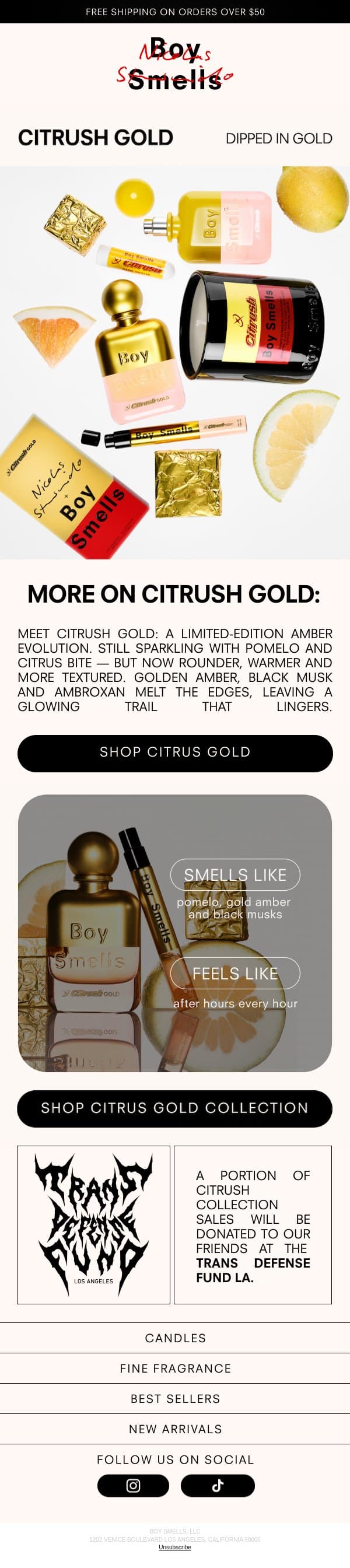 (GOLD) BOY SMELLS email from Boy Smells screenshot