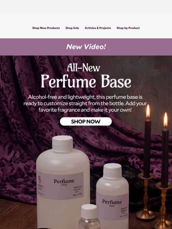 NEW Perfume Base Project Video email from Bramble Berry