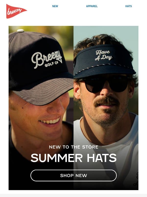 HATS email from Breezy Golf