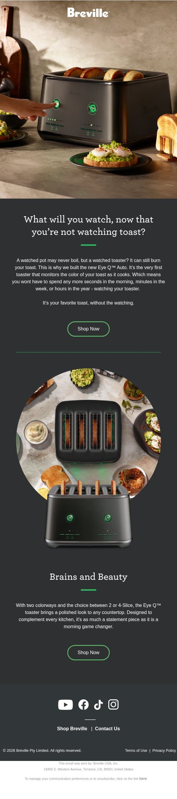 Brains and Beauty email from Breville screenshot