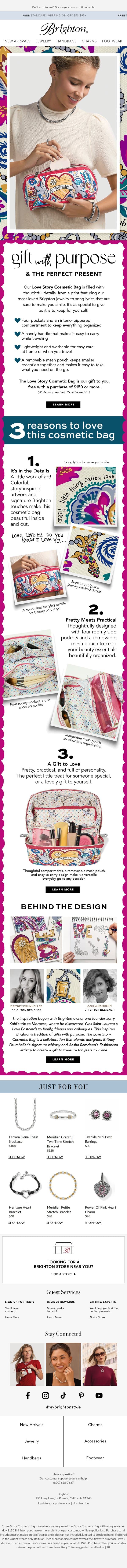 Our Free Gift for the Holidays email from Brighton Collectibles screenshot
