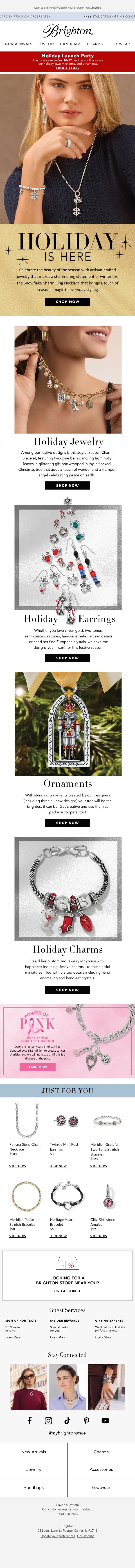 Holiday is Here email from Brighton Collectibles screenshot