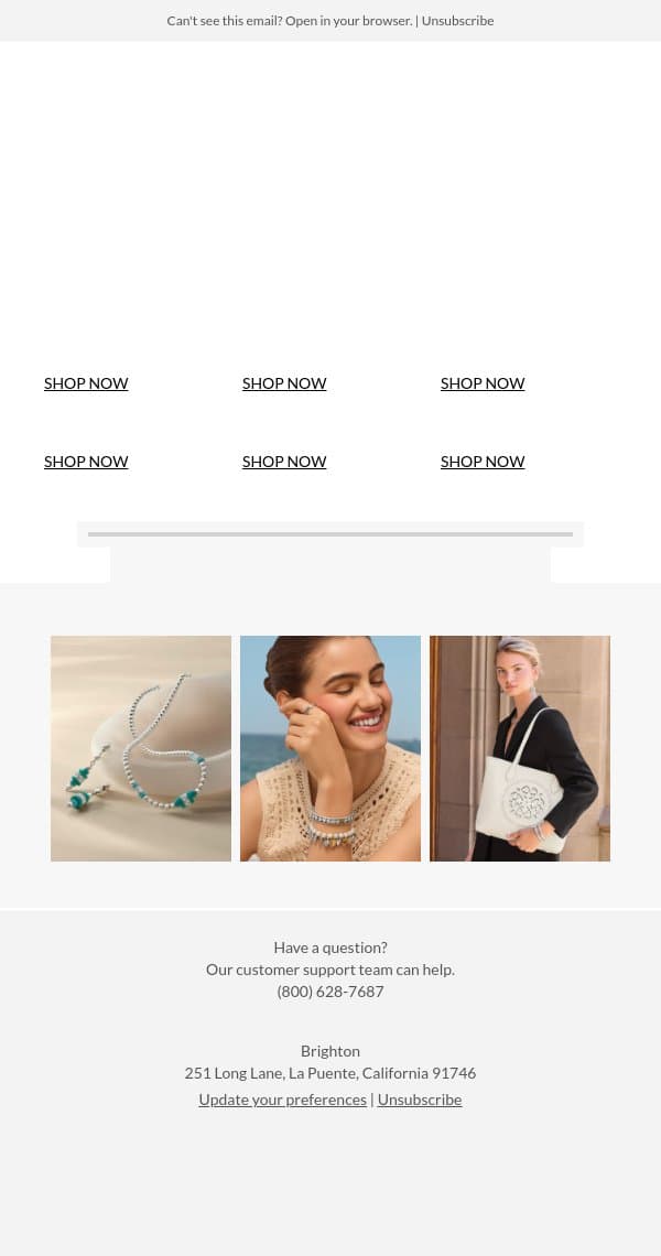 All About Blue email from Brighton Collectibles screenshot
