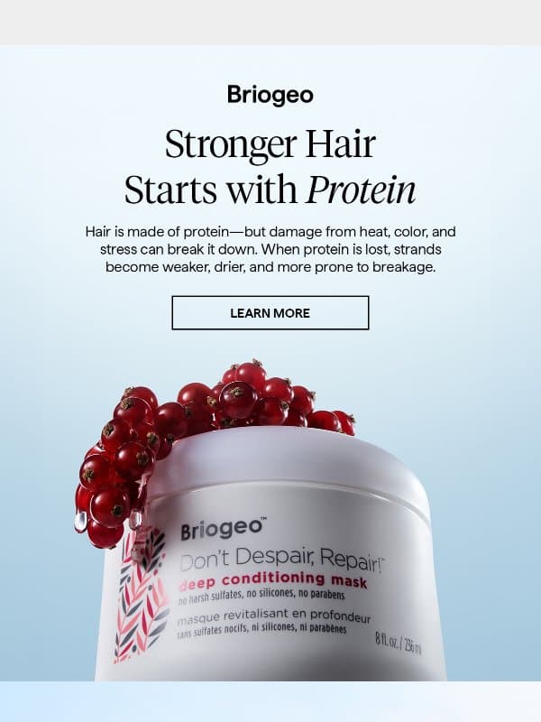 Let’s Talk Protein💪 email from Briogeo