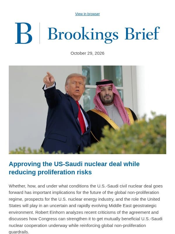 A path forward for the US-Saudi nuclear deal email from Brookings Institution