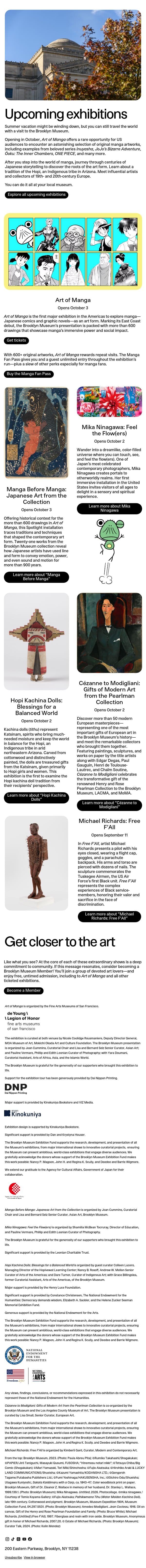 This season at the Brooklyn Museum . . . email from Brooklyn Museum | New York NY screenshot