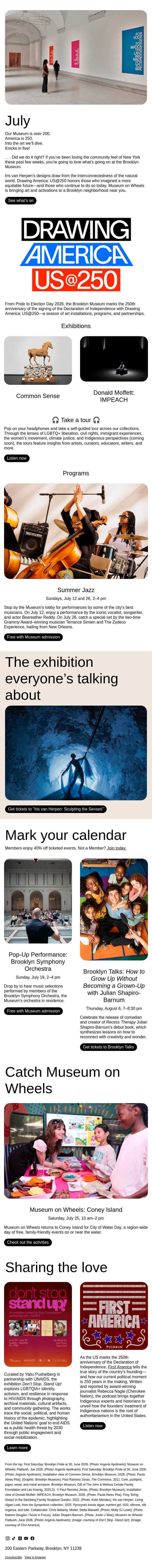 By the numbers: summer at the Brooklyn Museum email from Brooklyn Museum | New York NY screenshot