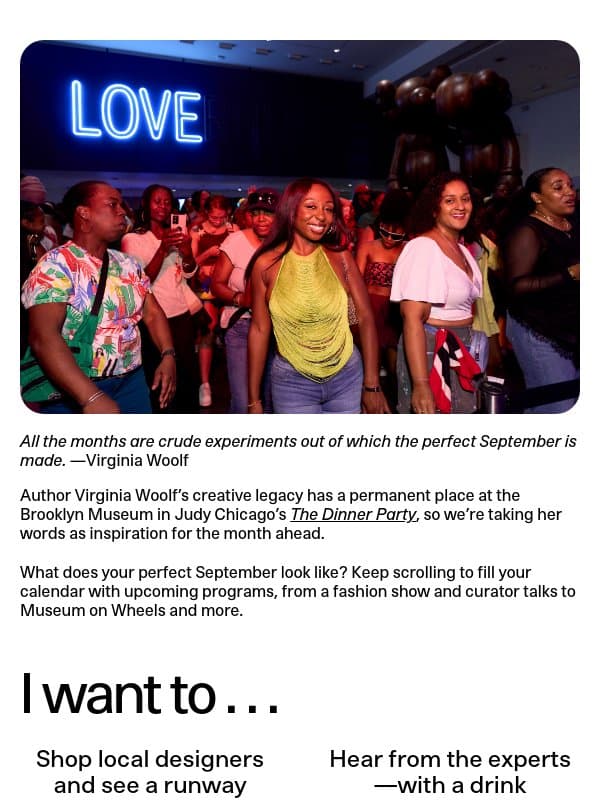 For your perfect September (and beyond) 🍂 email from Brooklyn Museum | New York NY