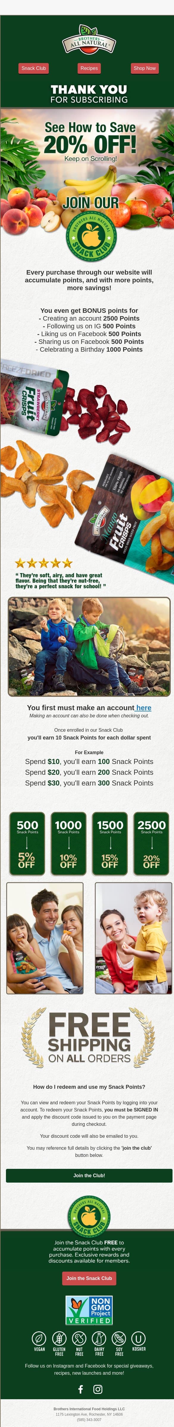 Save up to 20% OFF! email from Brothers All Natural screenshot