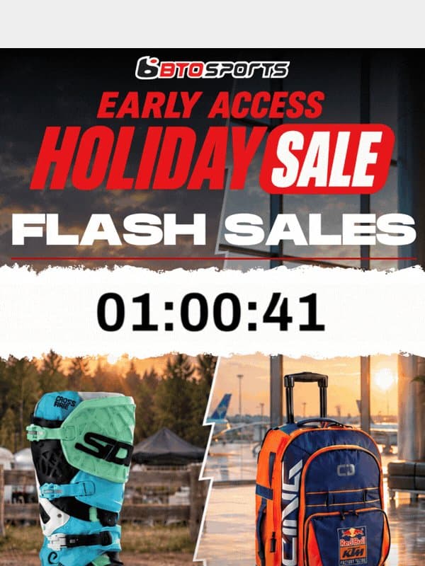 FLASH SALE ENDS TONIGHT | 40% OFF Sidi Crossfire X Boots & KTM Replica Team Terminal Bag email from BTO Sports