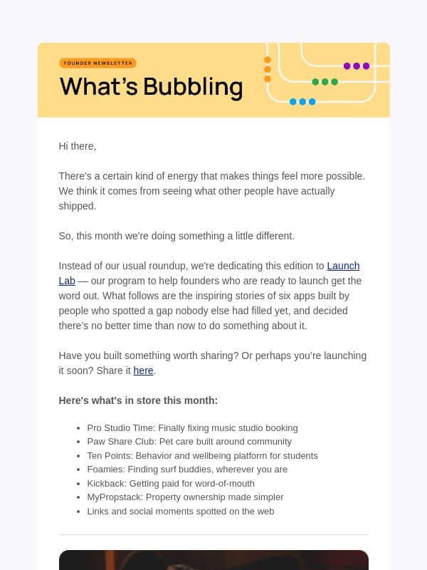 π«§ What's Bubbling: Six founders who spotted a gap and built the fix π·ββοΈπ·ββοΈ email from Bubble
