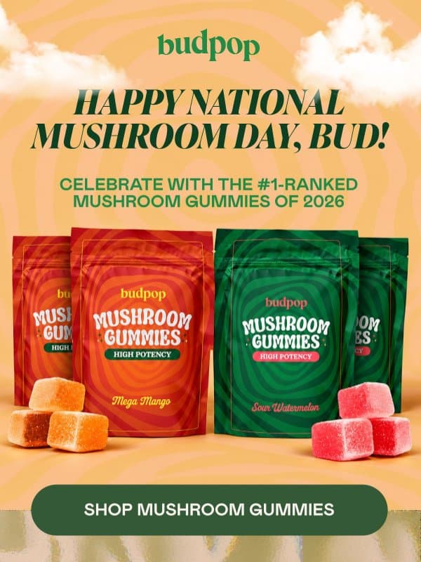 π Happy National Mushroom Day, Bud email from Budpop
