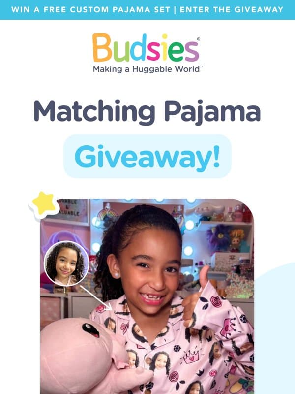 Win a Free Matching Pajama Set for the Whole Family 🎁 email from Budsies