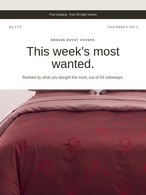 The 9 Most Popular Duvet Cover Colors & Prints email from Buffy