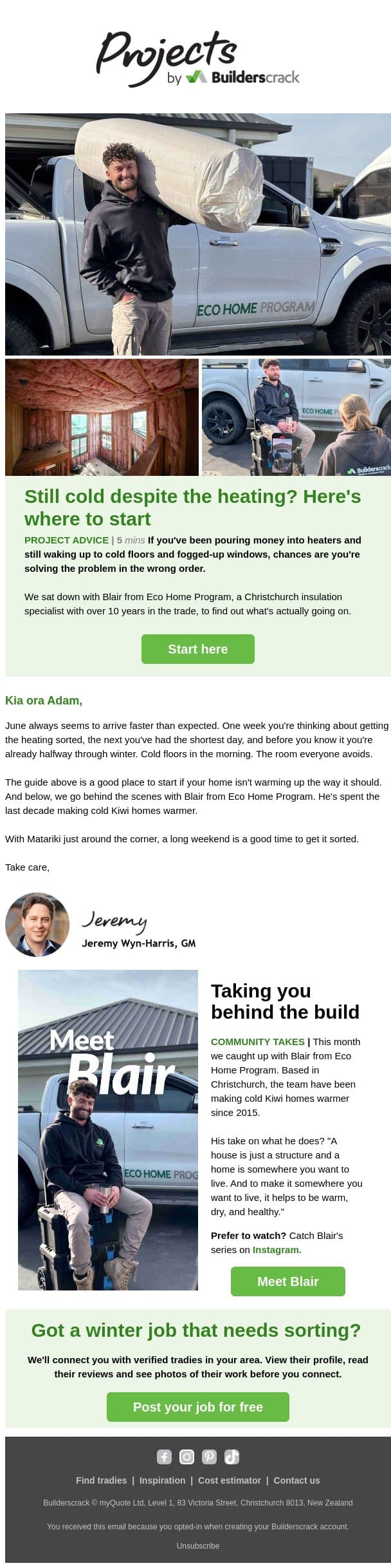 Your heating isn't the problem. Here's what is email from Builderscrack screenshot