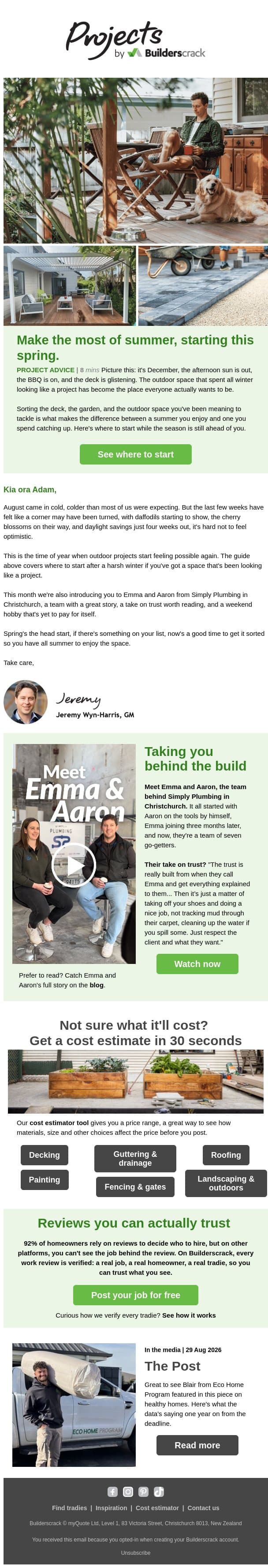 That outdoor space isn't judging you...yet email from Builderscrack screenshot