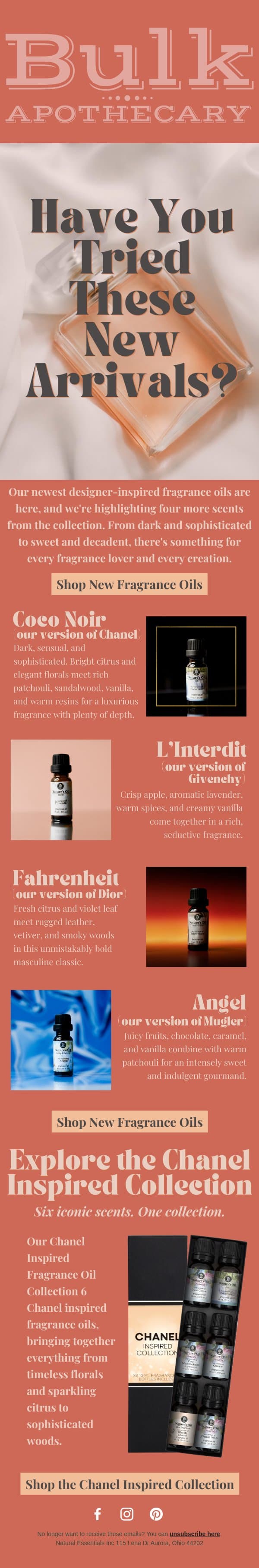 More New Scents to Discover email from Bulk Apothecary screenshot
