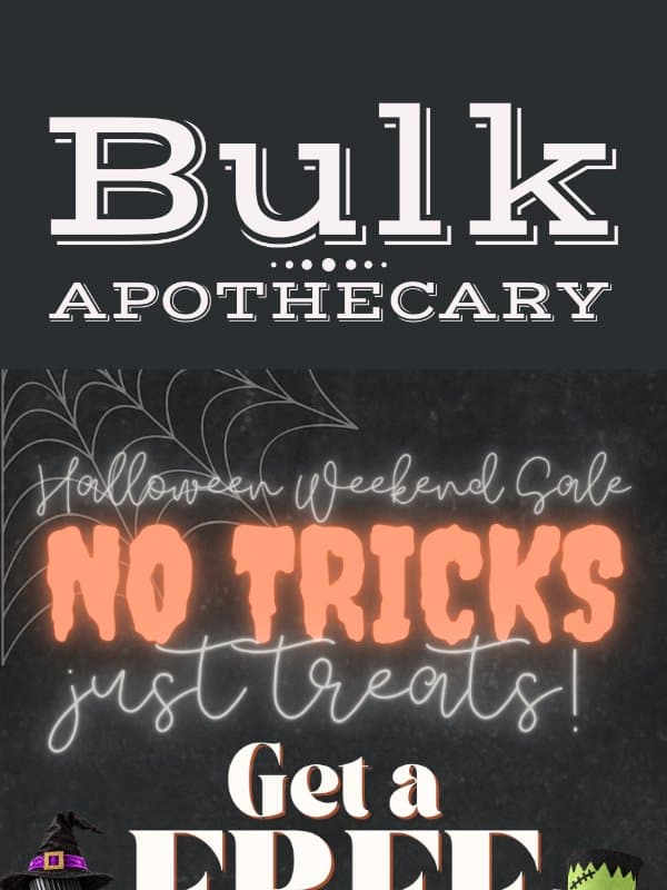 👻No Tricks, Just Treats: Free Essential Oil with Every Item🎃 email from Bulk Apothecary
