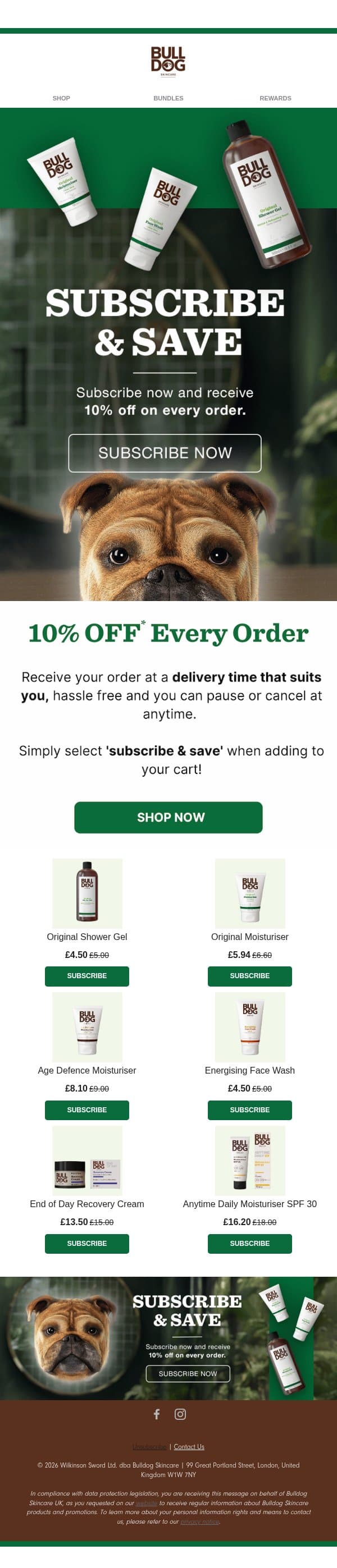 Curious About Our Best-Selling Products? email from Bulldog Skincare screenshot