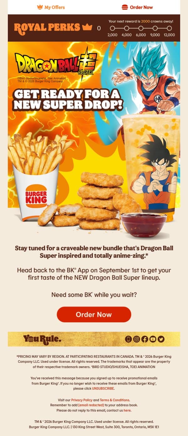 🐉Something Super is coming... email from Burger King Canada screenshot
